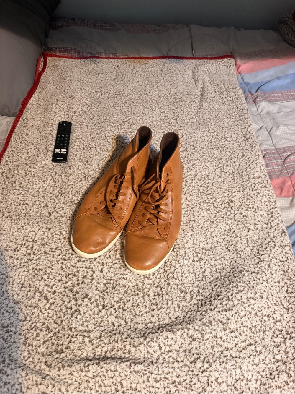 Cole Haan Men's Brown Leather High-Top Sneakers